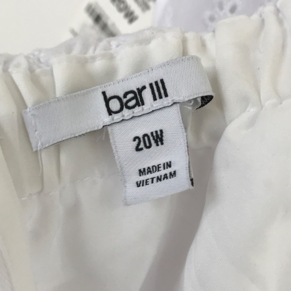 BAR lll Cotton Romper Shorts White Eyelet Bandeau Ruffle Women’s Plus Size 20 1X - Picture 8 of 15